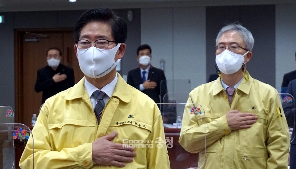 민선7기 충남도정 출범과 맞물려 도입된 문화체육부지사 제도에 한계가 드러나고 있다는 비판의 목소리가 고개를 들고 있다. (자료사진: 양승조 지사와 이우성 문화체육부지사/ 굿모닝충청=김갑수 기자)