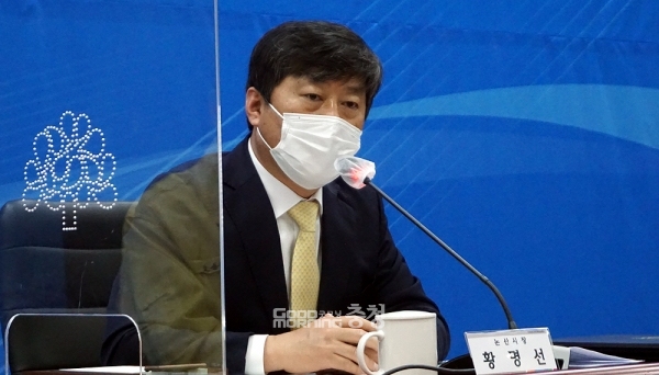 황명선 논산시장은 29일 “우리 충청도가 단결하고 하나가 되어, 어느 정부가 들어오든 소외받지 않고 차별받지 않게 해야 한다는 인식이 있다”고 말했다. (굿모닝충청=김갑수 기자)