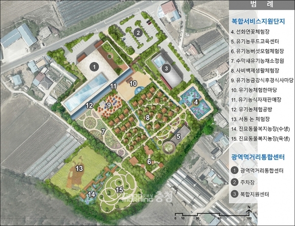 이곳에는 유기농 식당·식자재 판매장을 비롯해 ▲유기농산물 유통센터 ▲충남푸드교육센터 ▲유기농업 및 백제문화체험장 등이 들어선다. (부여군 제공)