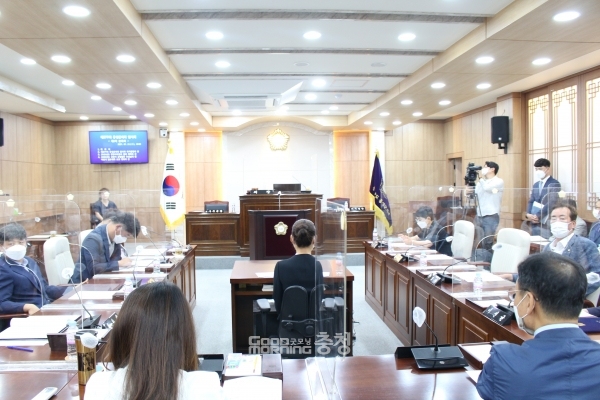 21일 홍성군의회 본회의장 모습. (사진=굿모닝충청 이종현 기자)