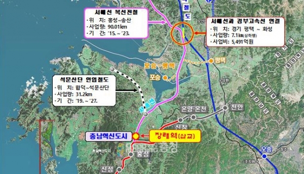 충남도와 예산군의 숙원 사업이던 서해선 복선전철 삽교역 신설이 확정됐다. (충남도 제공/ 굿모닝충청=이종현 기자)