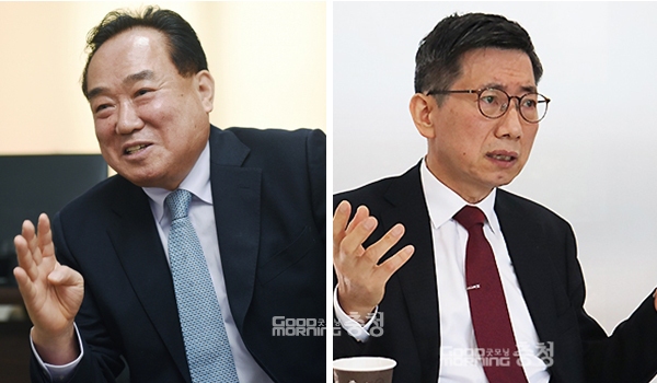 충남교육감 선거가 막판으로 치달으면서 '진흙탕 싸움'이 벌어지고 있다. (왼쪽부터 이병학, 조영종 후보. 자료사진=본사DB 합성/굿모닝충청 이종현 기자)