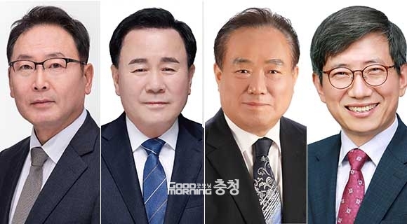 6.1 지방선거가 하루 앞으로 다가온 가운데, 충남교육감 후보 선거 캠프들은 저마다 승리를 자신하면서도 선거 과정에서 각종 네거티브가 난무했던 만큼 아쉬움을 표했다. (왼쪽부터 김영춘, 김지철, 이병학, 조영종 후보. 자료사진=본사DB/굿모닝충청 이종현 기자)