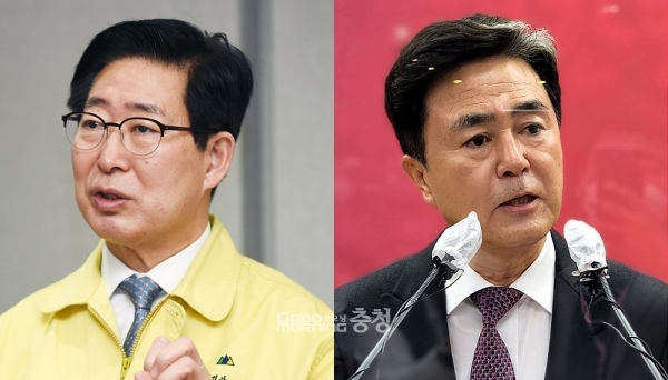 지난 선거 기간을 놓고 볼 때 남은 한 달 동안 양승조 지사와 김태흠 당선인 사이에 크고 작은 충돌 상황이 얼마든지 발생할 수 있다. 그러나 그것은 두 사람 모두에게 결코 득이 되지 않을 것이다. (자료사진 합성)