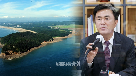 김태흠 충남도지사 당선인이 민선7기 안면도 관광지 개발 방식에 대해 문제를 제기한 것으로 14일 전해졌다. 사실상 원점 재검토 지시로 해석될 소지도 있어 그 의중에 관심이 쏠리고 있다. (충남도 제공 등 자료사진 합성/ 굿모닝충청=홍정아 기자)