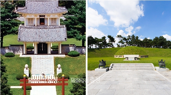 윤봉길 의사 유적지인 예산 충의사와 홍주의병 유해가 있는 홍성 홍주의사총. (자료사진=예산군, 홍성군 제공 합성/굿모닝충청 이종현 기자)