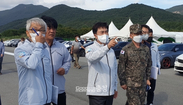 김태흠 충남지사는 23일 “육군사관학교는 서울에 있을 필요가 없다고 생각한다”며 “3군본부와 군 관련 인프라가 잘 갖춰져 있는 논산에 와야 한다는 것이 저의 소신이자 약속이다. 최선을 다해 싸우겠다”고 말했다. (사진: 굿모닝충청=채원상 기자)