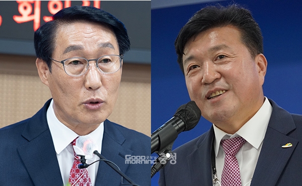 6일 오전 시간차를 두고 민선8기 취임 100일 기념 기자회견을 연 이용록 홍성군수와 최재구 예산군수가 ‘상생’과 ‘협력’을 내세우며 오랜 기간 이어진 양 군의 갈등을 해소하겠다는 의지를 분명히 했다. (굿모닝충청 이종현 기자)