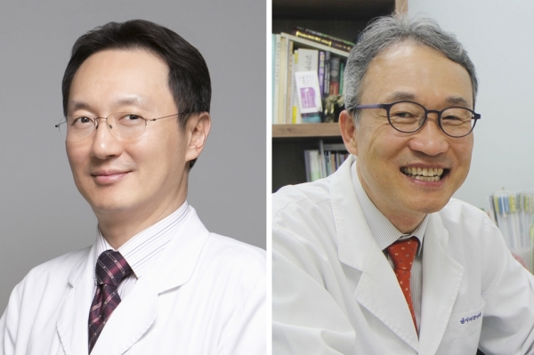 (왼쪽부터) 이비인후과 장동식 교수, 가정의학과 오한진 교수. 사진=을지대병원 제공/굿모닝충청 박종혁 기자