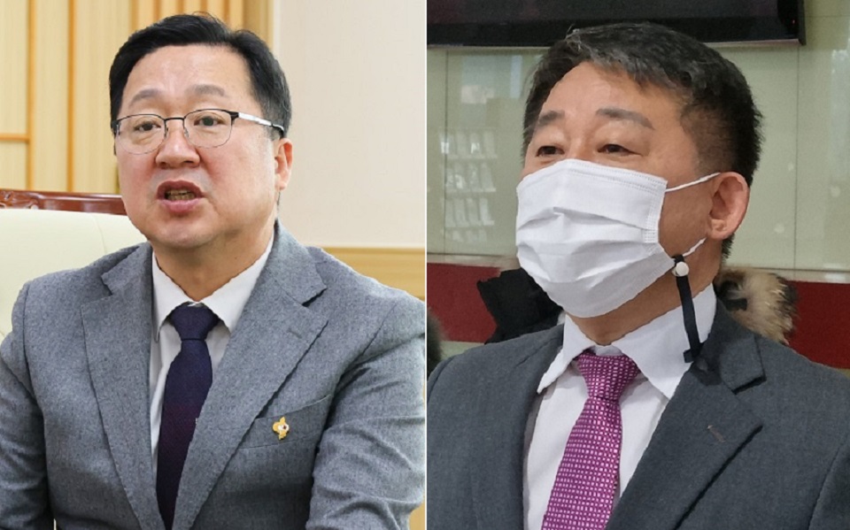 이장우(왼쪽) 대전시장과 서철모 대전 서구청장. 자료사진/굿모닝충청 황해동 기자