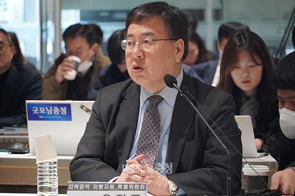 먼저 오정근 국가균형발전위 지역공약 이행지원 특별위원장은 인사말을 통해 “최근 충청도가 주목을 받고 있다”며 운을 뗐다. (사진=굿모닝충청 이종현 기자)