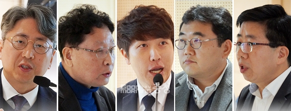 15일 충남 지역공약 지원 간담회에 발제자로 나선 각계 전문가들이 한목소리로 윤석열 대통령 공약에 대한 신속한 이행을 촉구했다. (사진=굿모닝충청 이종현 기자)