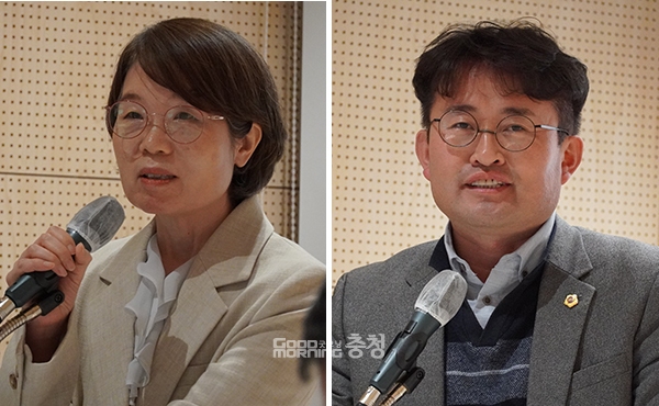 왼쪽부터 남규선 국가인권위원회 상임위원, 충남도의회 안장헌 의원. (사진=굿모닝충청 이종현 기자)
