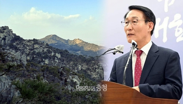 충남 홍성군이 민선7기 당시 환경단체 등 반발로 무산된 용봉산 모노레일 조성을 재추진할 움직임을 보이고 있다. (자료사진 및 페이스북 사진 합성/ 굿모닝충청=이종현 기자)