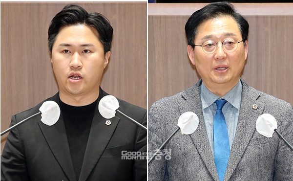 왼쪽부터 충남도의회 지민규, 김선태 의원. (사진=충남도의회 제공 합성/굿모닝충청 이종현 기자)