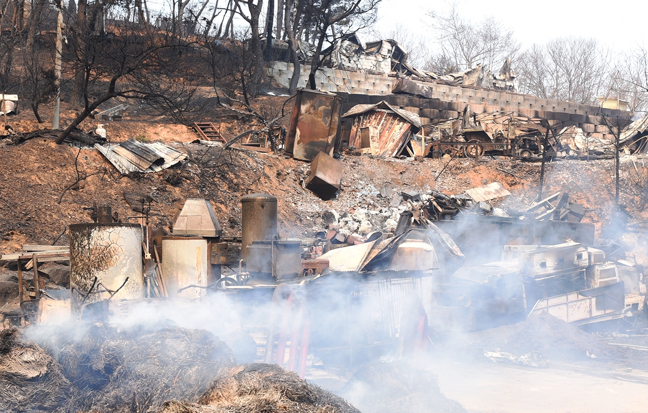염소 농장 주택이 모두 전소됐다(사진=채원상 기자)