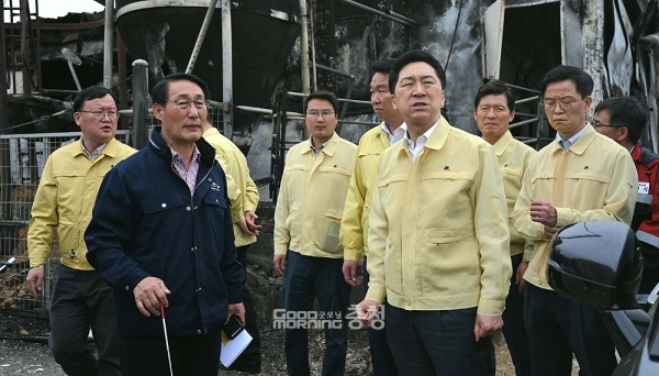 김기현 국민의힘 대표는 4일 “김태흠 충남지사가 중앙정부의 확실한 지원을 부탁해왔고 ‘그렇게 챙기겠다’고 답했다”고 말했다. (충남도 제공/ 굿모닝충청=김갑수 기자)