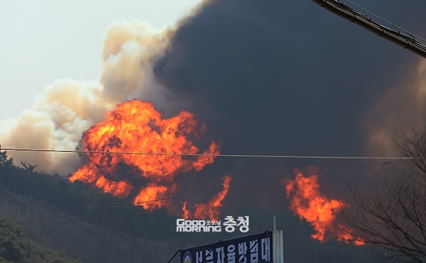 지난 2일 충남 홍성군 서부면에서 발생한 대형 산불과 관련 원인을 밝혀내기 위한 수사가 장기화하는 분위기다. (자료사진=본사DB/굿모닝충청 이종현 기자)