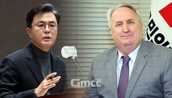 김태흠 충남지사가 오는 23일 인요한 국민의힘 혁신위원장과 만난다. 당일 오전 9시부터 내포신도시 충남도청사에서 약 1시간 정도 면담을 가질 예정이다. (국민의힘 홈페이지 등 자료사진 합성/ 굿모닝충청=김갑수 기자)