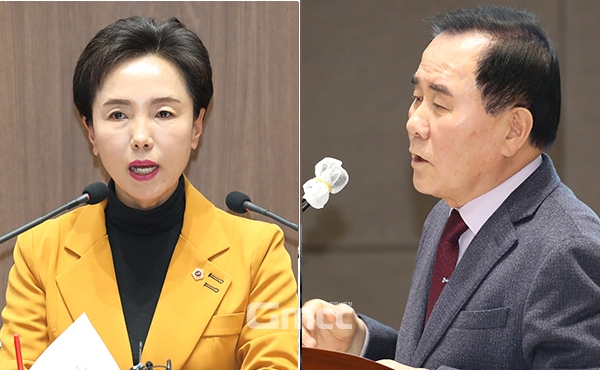 김지철 충남교육감은 28일 충남과학고 재구조화와 관련 “연도나 시기를 특정한 적이 없다”며 “주민들의 의견수렴 등을 통해 절차를 준수하면서 민주적으로 진행할 것”이라고 말했다. (사진=충남도의회 제공/굿모닝충청=이종현 기자)