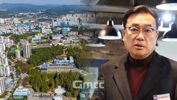 정진석 국민의힘 국회의원(충남공주·부여·청양)이 국립의대와 그 부속병원을 공주에 설치하겠다고 10일 밝혔다. 이는 충남도의 기존 입장과 상충되는 것이어서 진통이 예상된다. (공주대 홈페이지 및 정진석 의원 페이스북 자료사진 합성/ 굿모닝충청=김갑수 기자)