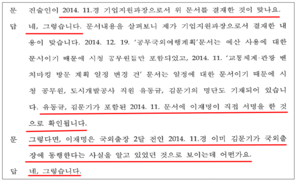 최모 전 성남시 기업지원과장에 대한 검찰 진술조서.(출처 : 시민언론 민들레)
