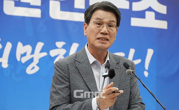 김돈곤 청양군수가 지천댐 건설 계획에 반대 입장을 분명히 했다. (사진=굿모닝충청 이종현 기자)