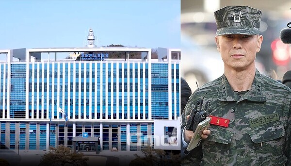 김 변호사는 영상과 SNS에서 “임성근 사단장의 업무상 과실치사 인정 여부에서 가장 결정적인 증거는 당시 공보정훈실장의 진술과 국민일보 해당 수중수색 사진”이라며 “경북경찰청이 임성근 주장대로 혐의없음 논리를 펴려면 바로 이 증거를 격파해야 한다”고 주장했다. (사진: 왼쪽 경북경찰청, 오른쪽 임성근 사단장, 자료사진 합성/굿모닝충청=노준희 기자)