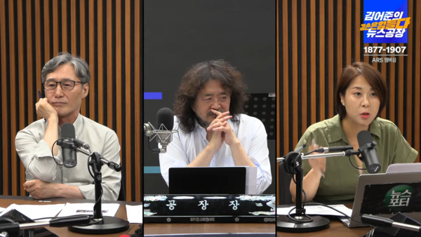 지난 20일 김어준의 겸손은 힘들다 뉴스공장에 출연해 수미 테리 사건 공소장에 대해 설명한 뉴스포터 신혜리 기자의 모습.(사진 출처 : 딴지일보 홈페이지)