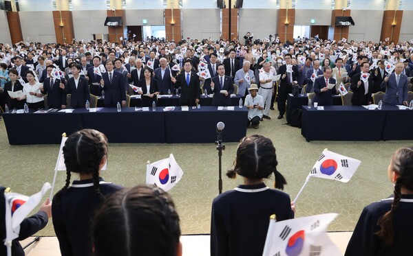제79주년 광복절인 15일, 광복회 등 독립운동단체들이 주최한 기념식이 서울 용산 효창공원애 백범김구기념관에서 열렸다.(사진=연합뉴스)