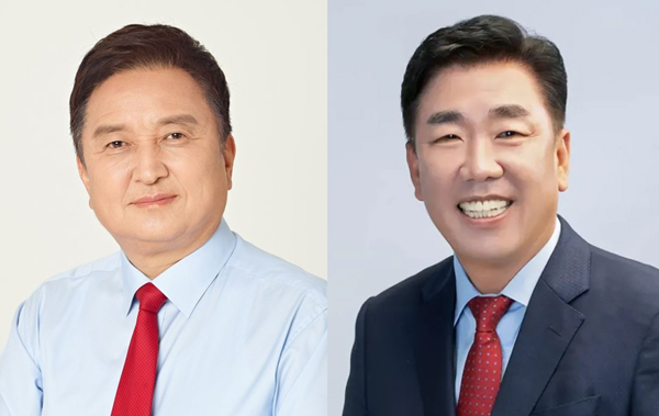 김영환 충청북도지사(왼쪽), 이범석 청주시장 