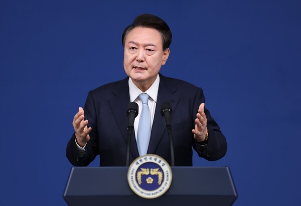 윤석열 대통령이 29일 용산 대통령실에서 기자회견을 하고 있다.(사진=연합뉴스)