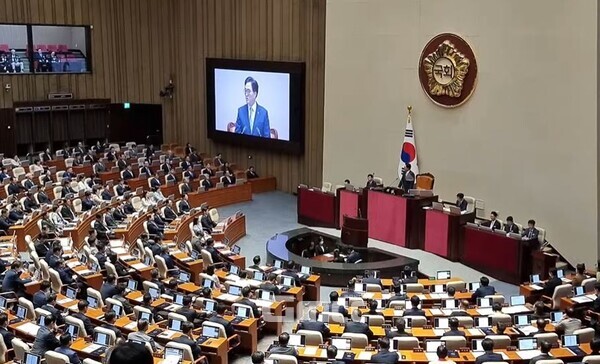 2일 국회 본회의장에서 열린 22대 국회 개원식에서 우원식 국회의장이 개원사를 하고 있다.(사진=굿모닝충청 설인호 기자)