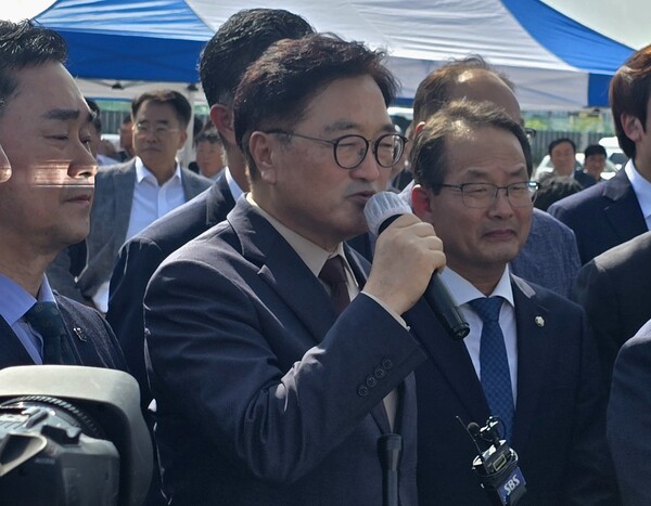 우 의장은 현장에서 "세종 국회의사당 건립은 우리나라 백년지대계에 대한 사업"이라고 강조했다. (굿모닝충청=박수빈 기자)