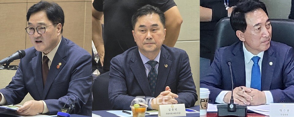 국회 세종의사당 건립위원회가 27일 세종시를 방문해 의사당 건립 예정부지를 시찰하고 간담회를 가진 가운데, 이 자리에서 우원식 국회의장과 국회의원이 세종의사당 건립의 중요성과 신속한 추진 의지를 강조했다. (굿모닝충청=박수빈 기자)