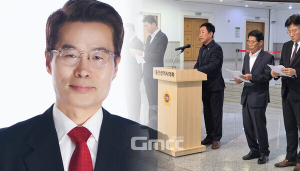 제9대 후반기 대전 대덕구의회 원구성 파행이 국민의힘 당내 갈등으로 번지는 모양새다. (출처=박경호 당협위원장 페이스북 사진 합성/굿모닝충청 신성재 기자)