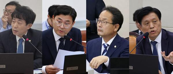 더불어민주당 정무위 소속 충청권 의원. 왼쪽부터 이강일·이정문·강준현·조승래 의원(사진=의원실) 