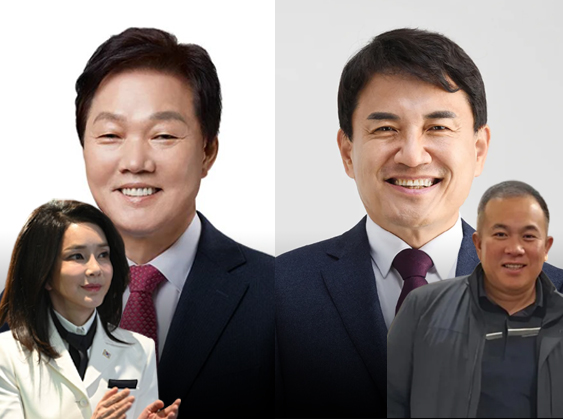 뉴스토마토는 지난 10월 11일 보도에서 김건희 여사와 명태균 씨가 박완수 경남지사와 김진태 강원도지사 공천에 개입한 의혹을 제기했다. (사진=양 지사 페이스북, 연합뉴스, 명태균 페이스북 독자캡처)