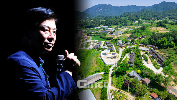 박범인 금산군수는 25일 “아토피 자연치유마을을 중심으로 특화중학교 신설과 학교복합시설 신축, 자족기능을 갖춘 생활인프라 시설, 에코공원과 둘레길을 조성하겠다”고 말했다. (금산군 제공 자료사진 합성/ 굿모닝충청=김갑수 기자)