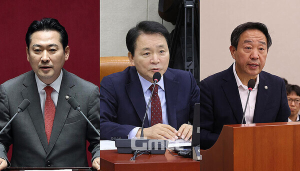 국민의힘 충청권 국회의원 6명은 7일 오후 5시로 예정된 윤석열 대통령 탄핵소추안 표결에서 반대표를 던질 것으로 예상되고 있다. (페이스북 등 자료사진 합성: 왼쪽부터 장동혁 최고위원, 성일종 의원, 강승규 의원/ 굿모닝충청=김갑수 기자)