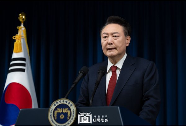 지난 7일 오전 10시에 나온 윤석열 대통령의 대국민담화.(사진 출처=대통령실 홈페이지)
