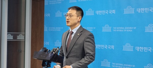 국민의힘 김상욱 국회의원이 10일 국회에서 기자회견을 하고 있다.(사진=굿모닝충청 설인호 기자)