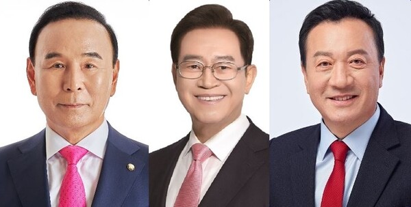 (왼쪽부터) 국민의힘 박덕흠·이종배·엄태영 의원. 사진=본사DB/굿모닝충청 김종혁 기자