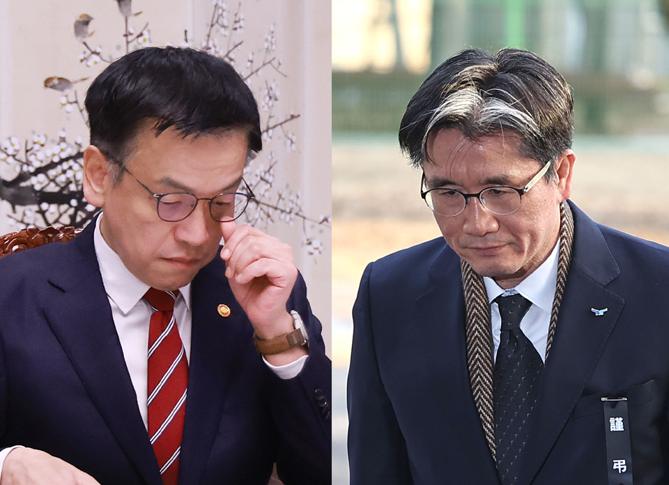 최상목 대통령 권한대행 부총리(왼쪽), 오동운 고위공직자범죄수사처장 (사진=연합뉴스)