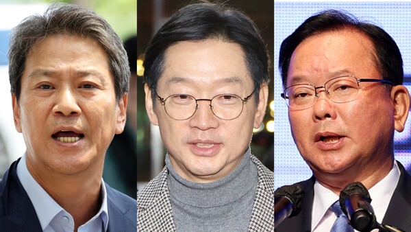 최근 들어 이재명 흔들기에 나서고 있는 임종석 전 청와대 비서실장과 김경수 전 경남도지사, 김부겸 전 국무총리(사진=시민언론 민들레)