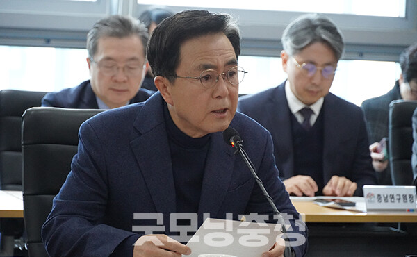 김태흠 충남지사가 서해선 KTX 직결 사업의 예비타당성 조사 통과에 따른 지역 발전에 기대감을 드러냈다. (사진=굿모닝충청 이종현 기자)