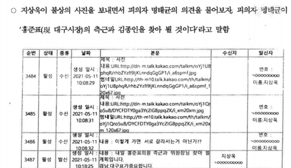 명태균-지상욱 카카오톡 대화가 담긴 2024년 11월 21일자 검찰 수사보고서.(사진=뉴스타파)