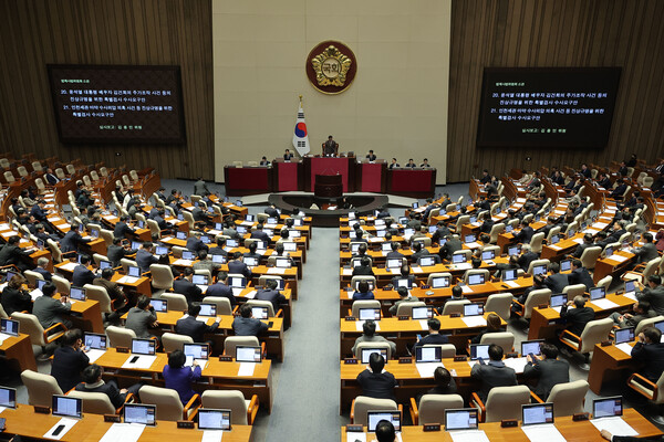 국회는 20일 본회의를 열고 '김건희 여사 의혹 상설특검안'과 '마약수사 외압 의혹 상설특검안'을 통과시켰다. (사진=연합뉴스)