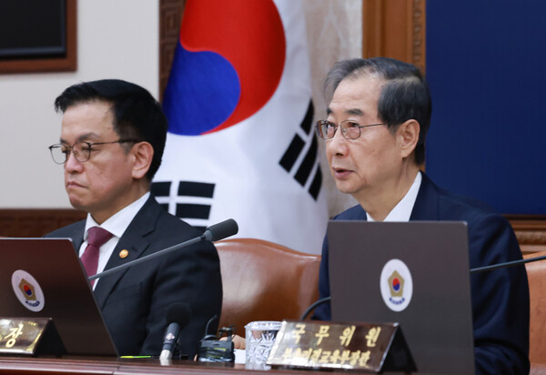 한덕수 대통령 권한대행 국무총리가 8일 정부서울청사에서 열린 국무회의에서 발언하고 있다. (사진=연합뉴스)