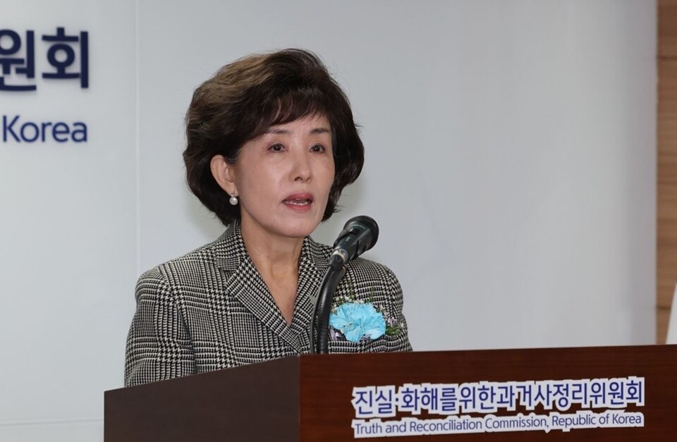 지난해 12월 10일  진실·화해를위한과거사정리위원회 위원장 취임식에서 발언하는 박선영 위원장. (사진=연합뉴스)